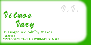 vilmos vary business card